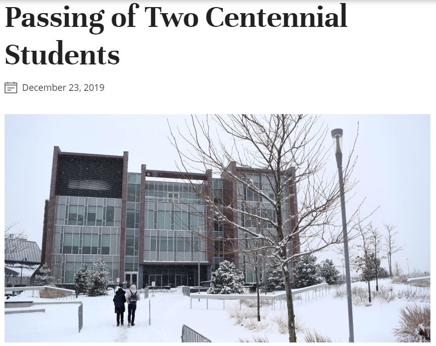 百年理工学院(centennial college)的大学生, 其中2名死者19岁,重伤者