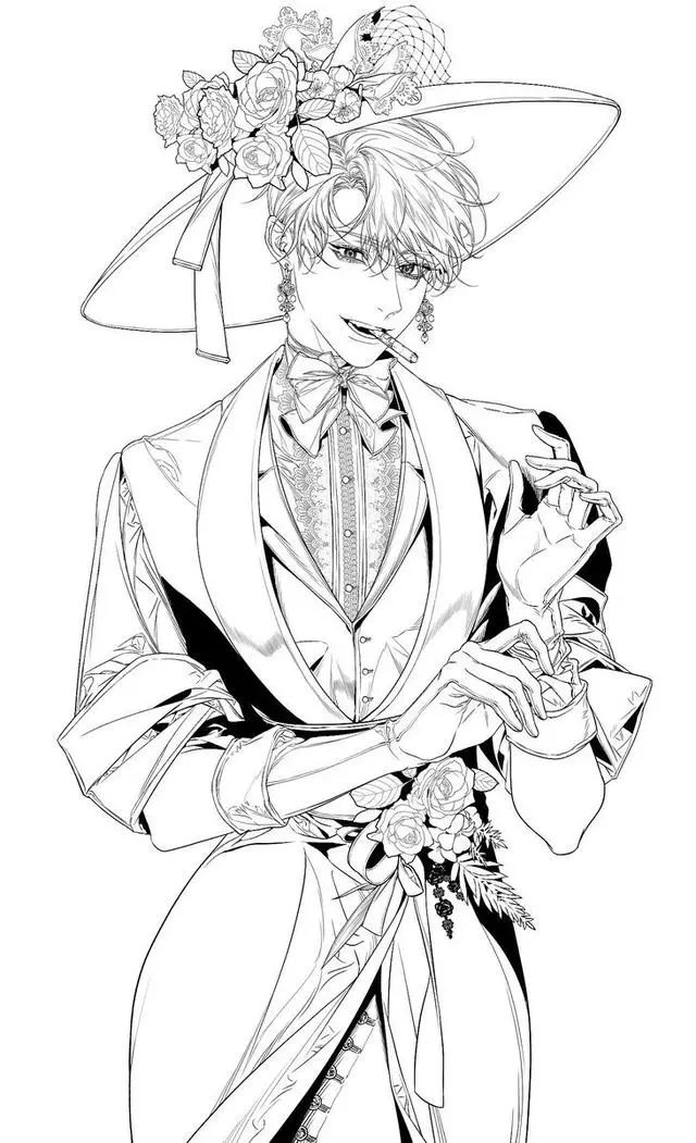 精致黑白线稿～韩国插画师 / ena 作品