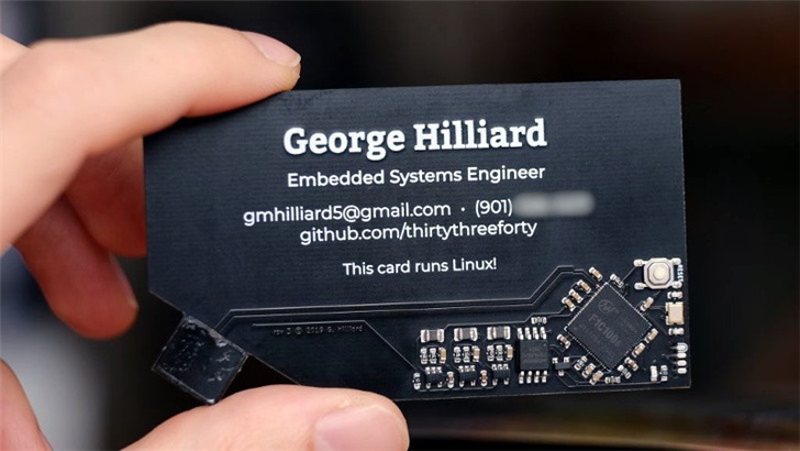 大神打造可运行Linux系统的名片，花费不到3美元_George