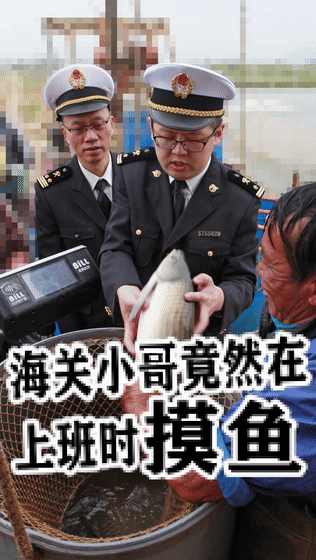 海关小哥竟然在上班时"摸鱼"!