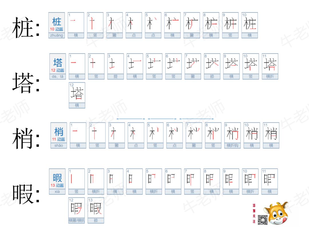 期末必考:部编版五年级上册生字笔顺总复习(含6个年级ppt复习资料包免费领)_笔画
