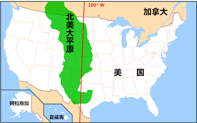 美国中部大平原位置图片