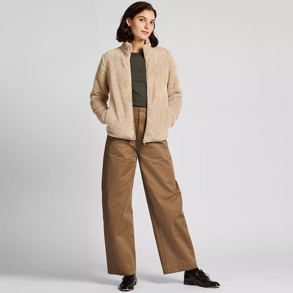 倪妮穿优衣库也太好看了果断种草摇粒绒