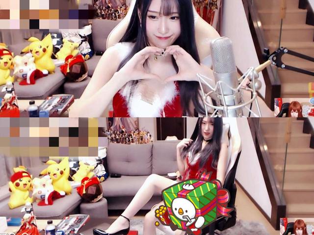 圣诞节里的腐团儿,身穿小红裙化身'圣诞女郎&