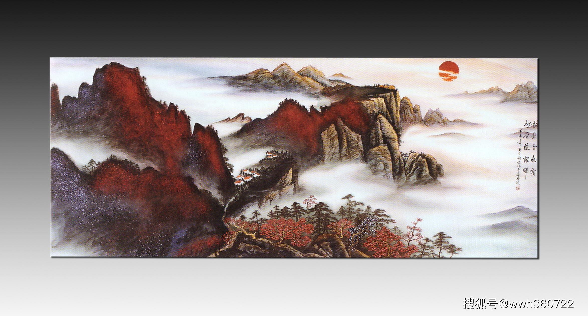 古代山水画家的作品,景德镇历代陶瓷艺术名家创作的山水画作,如程门的