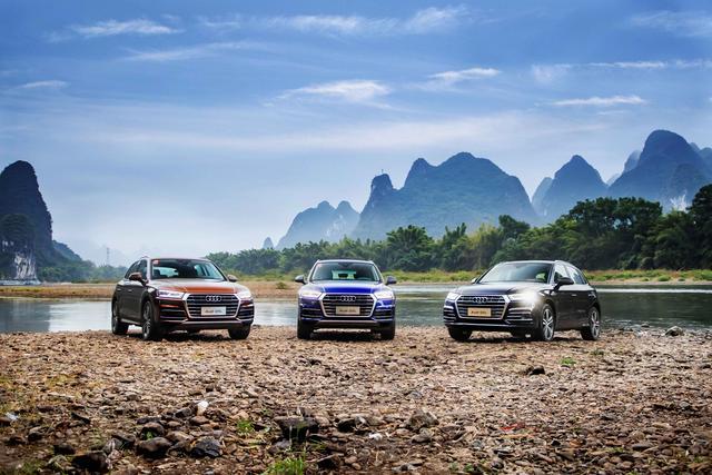 奥迪和山水的相遇是一种独特的人车自然结合的美景