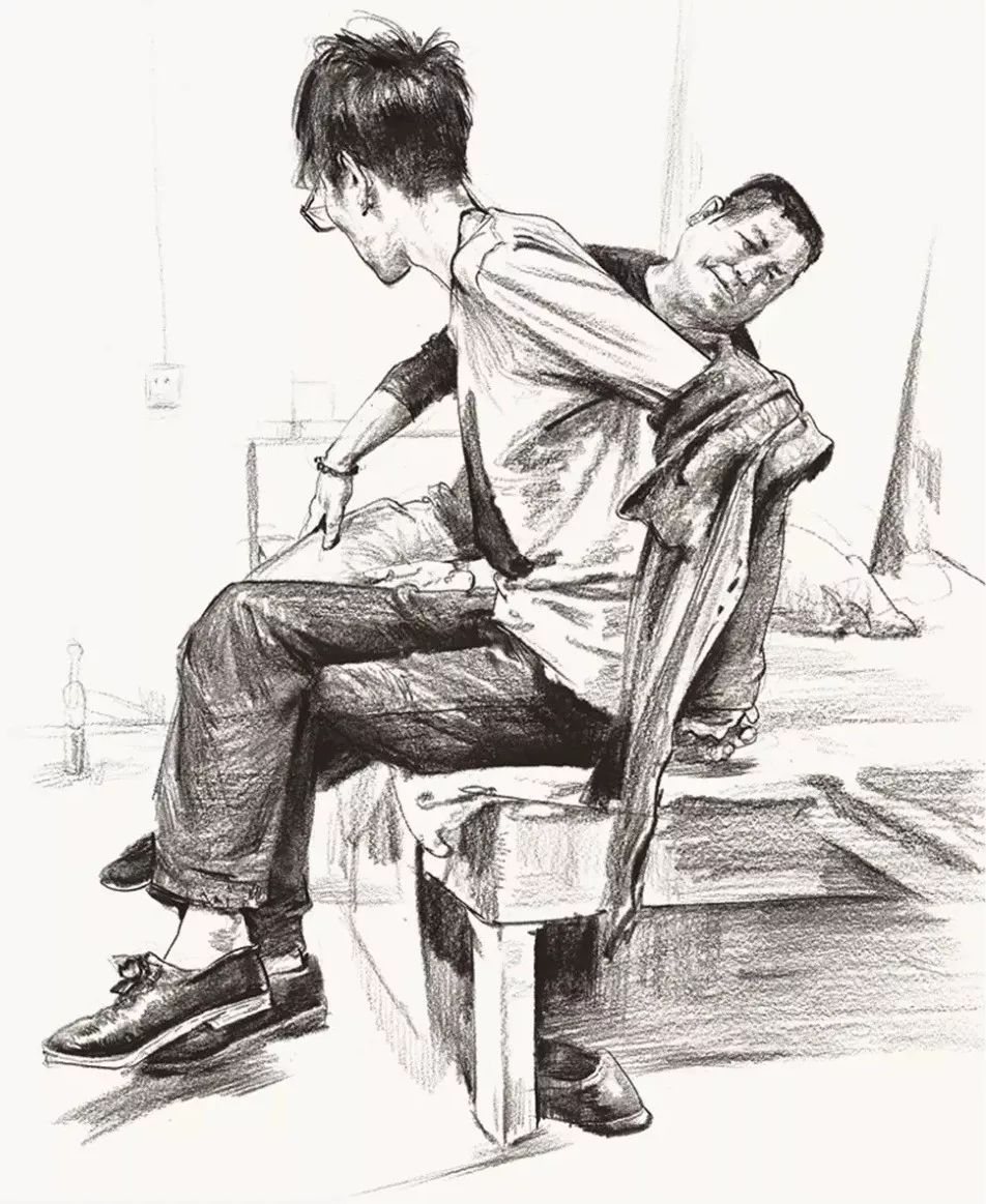 多人速写的聚散关系把握得好就是高分