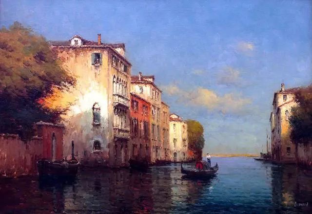 油画| 威尼斯之恋:贡多拉摇曳千年船梦