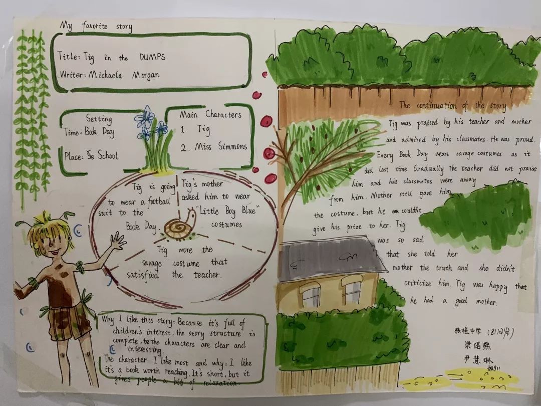 酷倡导课外阅读槎中学子手绘英语报