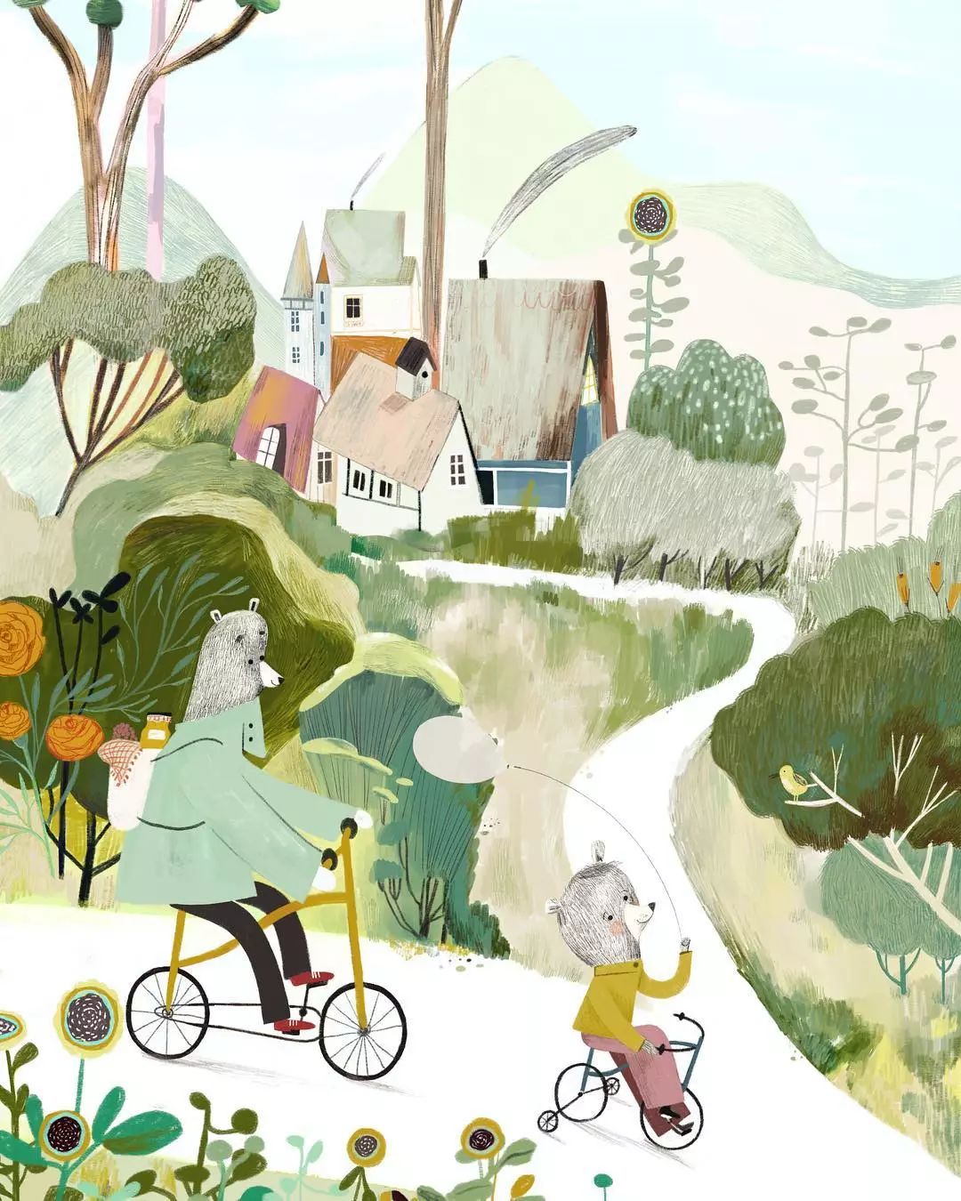 on a bike ride ?☀️?boy and bunny?