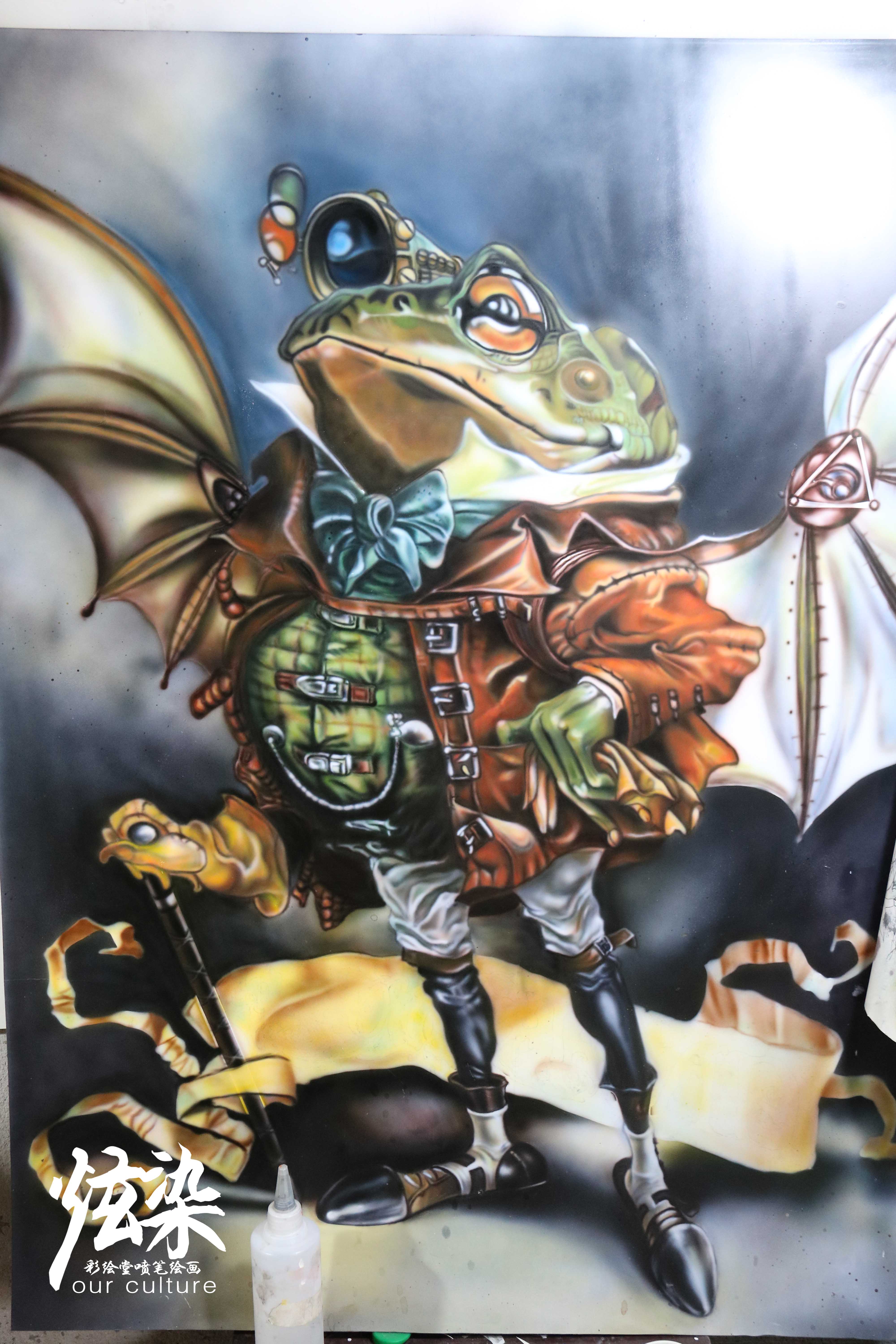 炫染彩绘堂喷笔绘画2019旅行青蛙