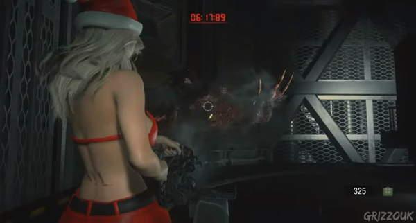 生化危机2重制版克莱尔圣诞装mod大秀魔鬼身材