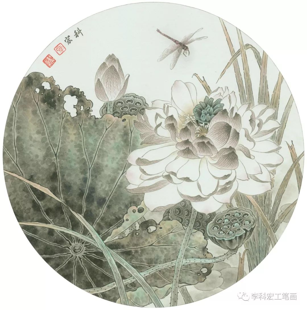 李科宏丨工笔花鸟圆扇欣赏每张都喜欢