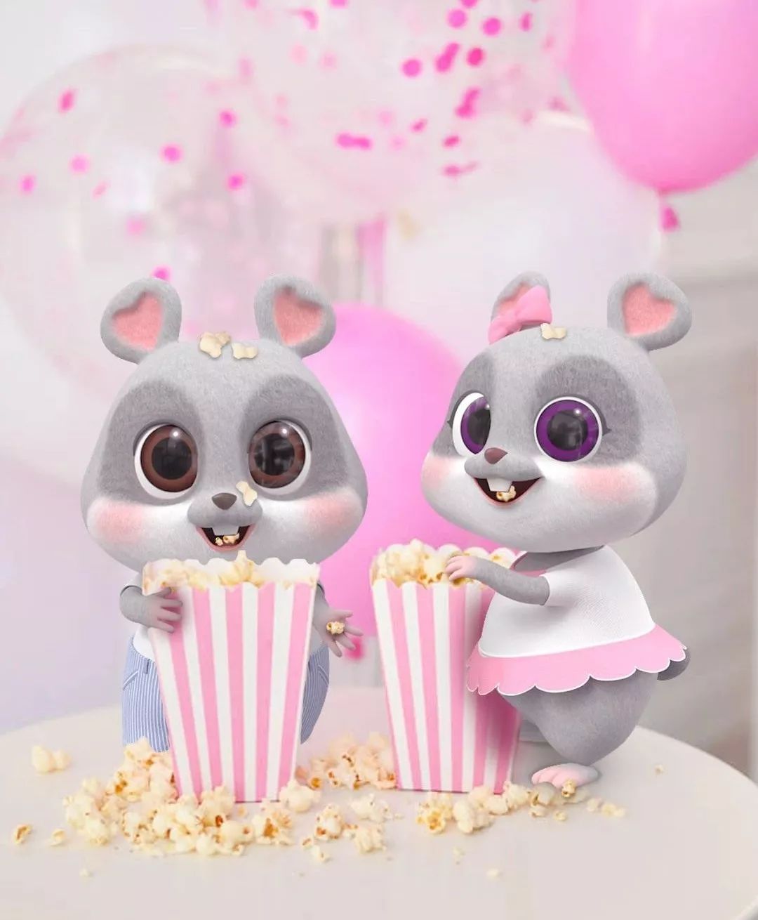 鼠小号是猪小屁形影不离的好兄弟,他还有一个双胞胎妹妹鼠米粒,两只小