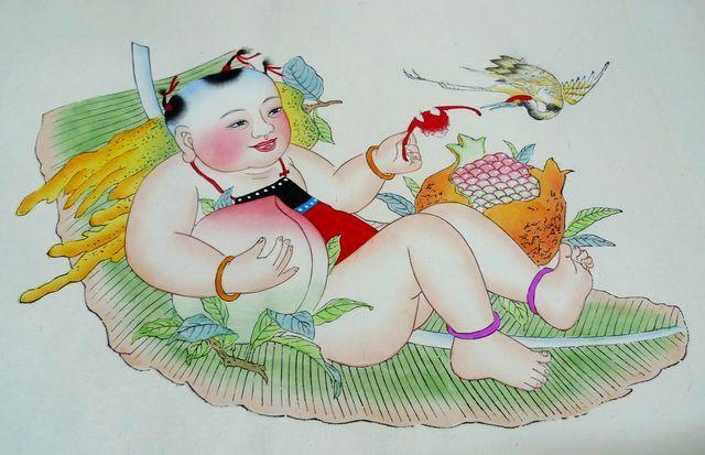 杨柳青木版年画欣赏年画娃娃系列