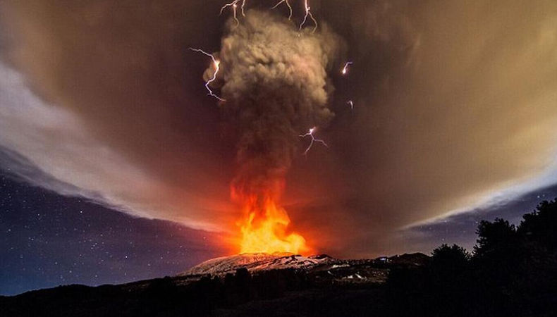 (2015年12月,埃特納火山爆發,天雷勾地火;極恐怖,壯觀)公元前475是它