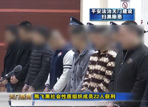 6,平安法治天门建设 扫黑除恶 熊飞黑社会性质组织成员22人获刑