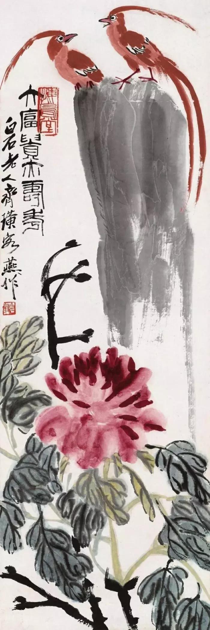 视觉盛宴:绘画大师齐白石笔下的——花卉100幅(无水印)