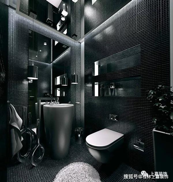 现代风格黑白主题浴室设计创意_黑色