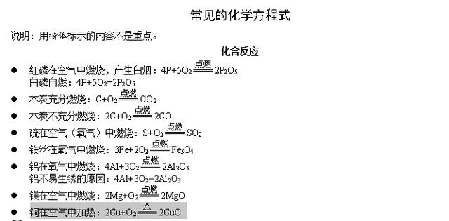 常见反应的现象化学方程式反应现象备注c o2co2①木炭在空气中燃烧时