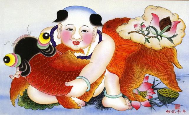 杨柳青木版年画欣赏年画娃娃系列
