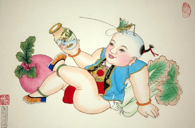 杨柳青木版年画欣赏年画娃娃系列