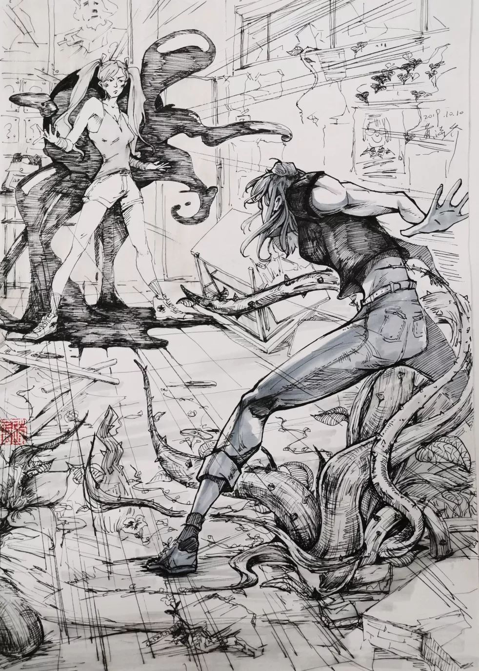 19视传素描习作汇报三创意速写练习