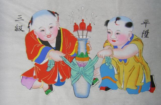 杨柳青木版年画欣赏年画娃娃系列