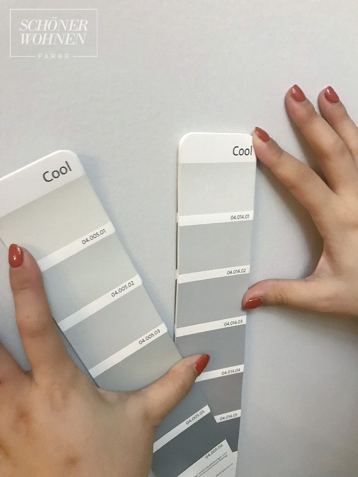 拿到墙漆色卡的时候,我秉着和舒纳漆一样严谨的精神认真地对着墙色