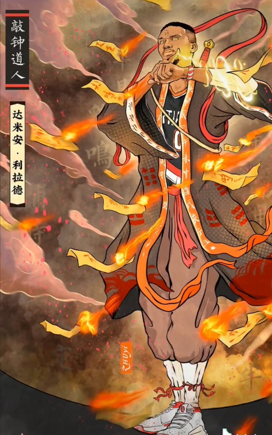 nba明星中国风壁纸