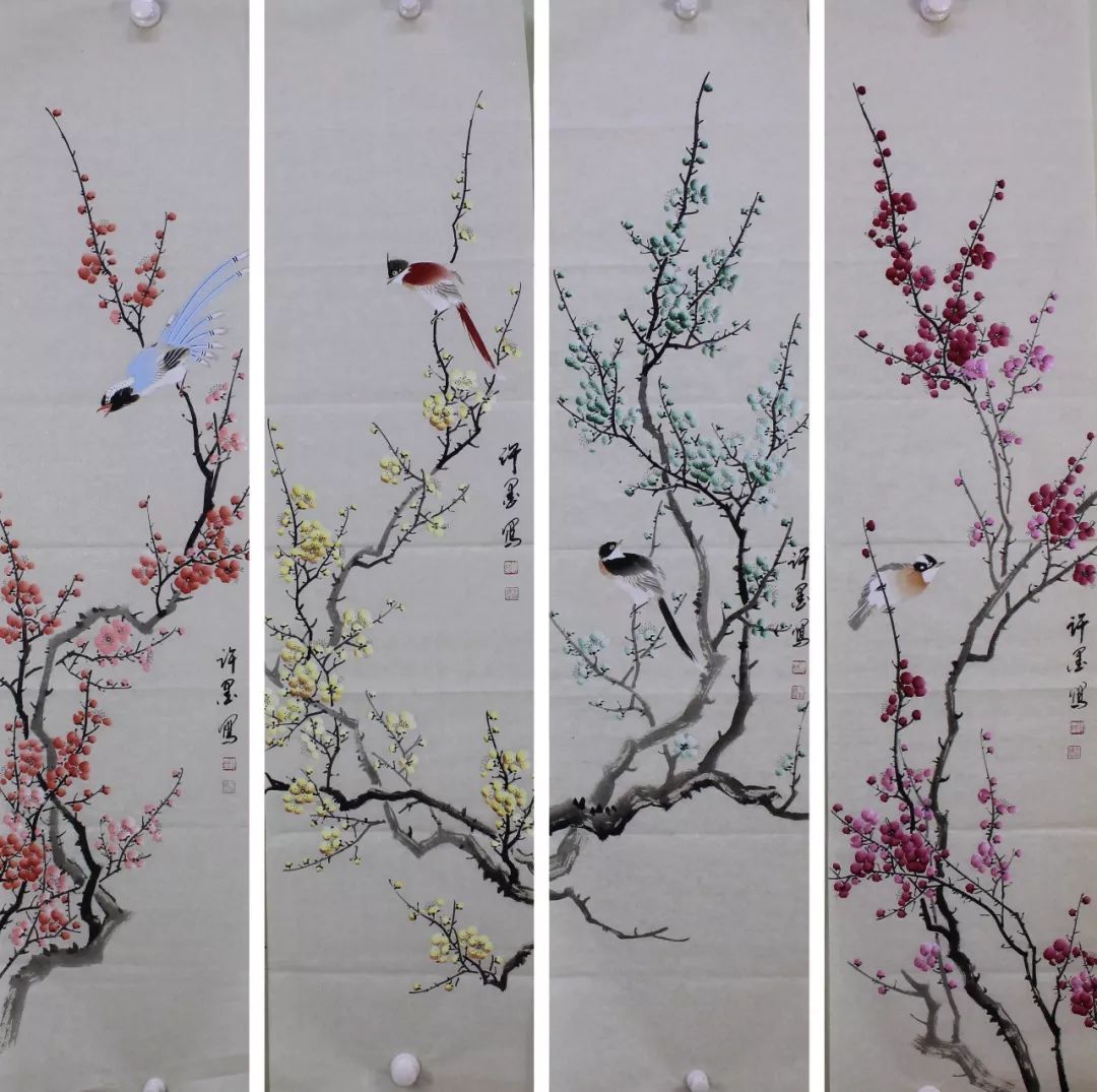 【37#】 许墨《梅花四条屏》