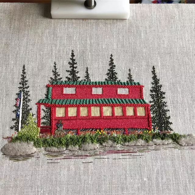 创意手工针织画毛线除了织衣服还能作画真是心灵手巧