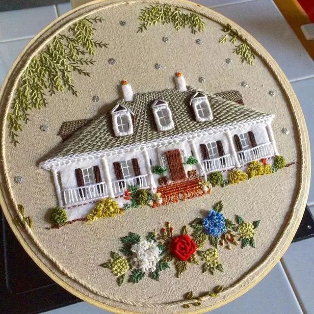 创意手工针织画毛线除了织衣服还能作画真是心灵手巧