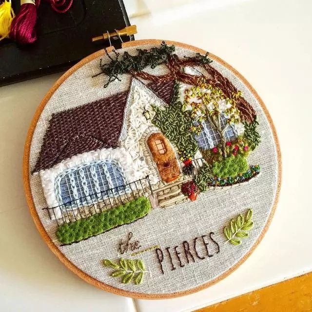 创意手工针织画毛线除了织衣服还能作画真是心灵手巧