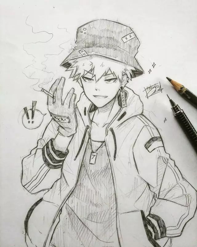 动漫线稿怎么画好看 看高手的草图与线稿 利落干脆