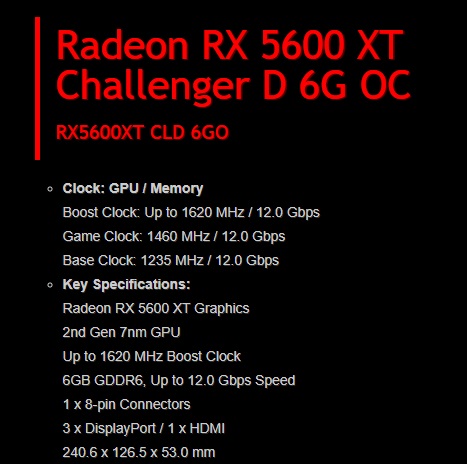 AMDRX5600XT显卡规格曝光：2304流处理器，6GB显存_华擎