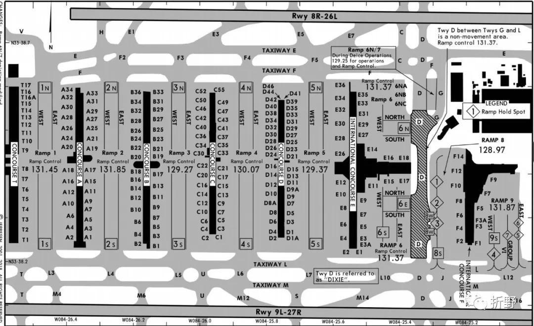机场有七个客运机坪管制频率,根据停机位不同,每个机坪塔台都有自己