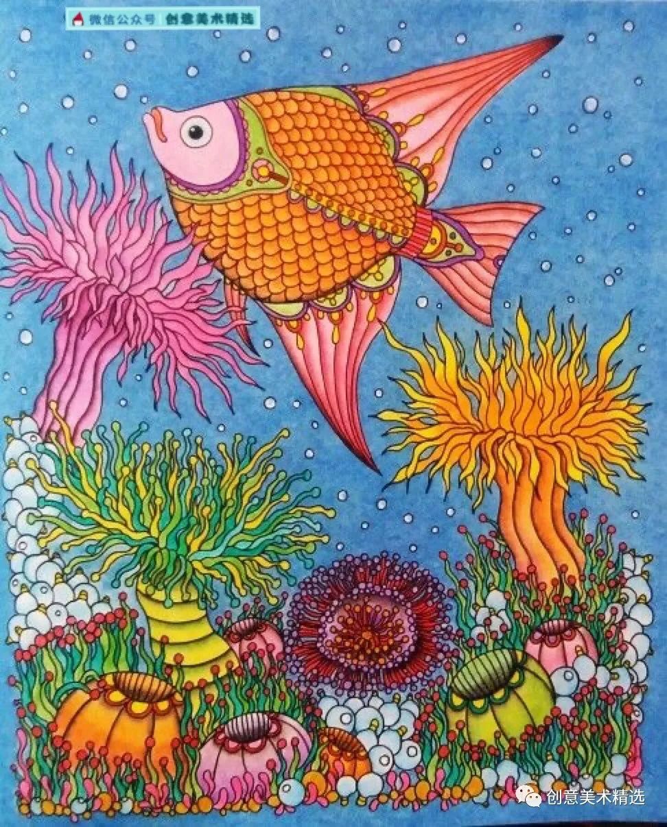 素材分享——漂亮的海底世界主题色彩装饰画