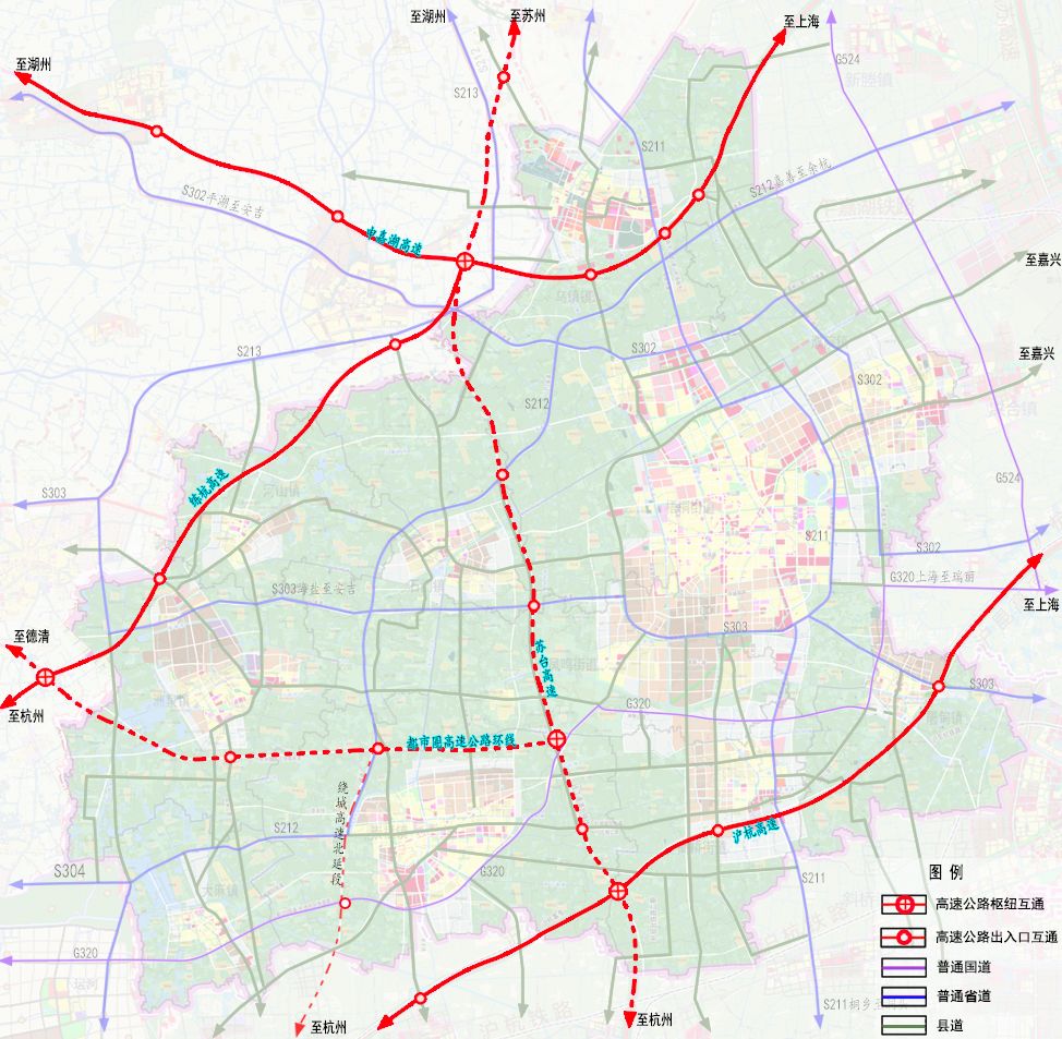 桐乡市高速公路网络布局规划图干线交通网三环十八射市域干线公路