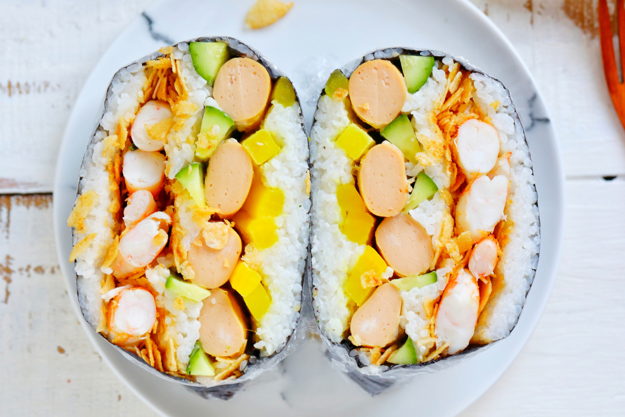 巨无霸饭团,儿子大口吃相当过瘾,半个就能吃撑,简单方便巨好吃_食材