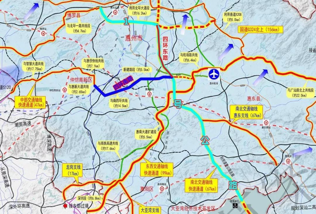 惠州1号公路线路图图片