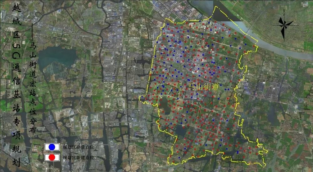越城區馬山街道5g宏站規劃全網分佈圖