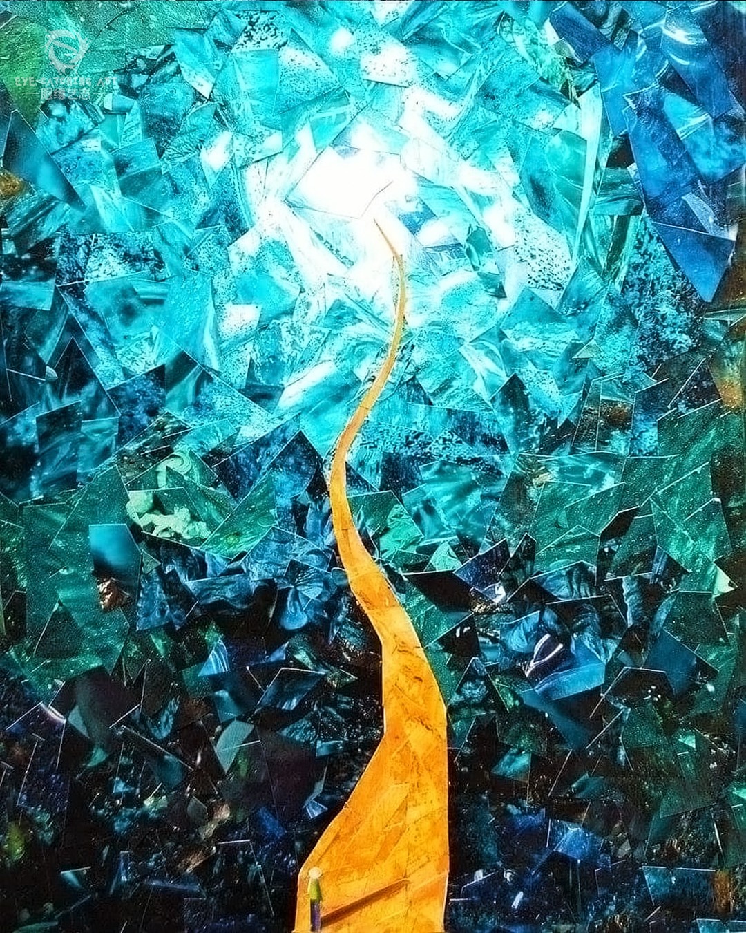 他用碎纸屑拼贴作画,竟然呈现出油画质感,你的眼睛被骗了么?