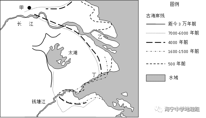 【每日一题】(1018)三万年前至今长江和钱塘江入海口位置变化