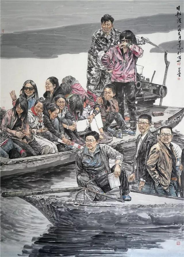 2018年,国画作品《同船渡》入选"感恩海洋潮起象山"全国中国画作品展