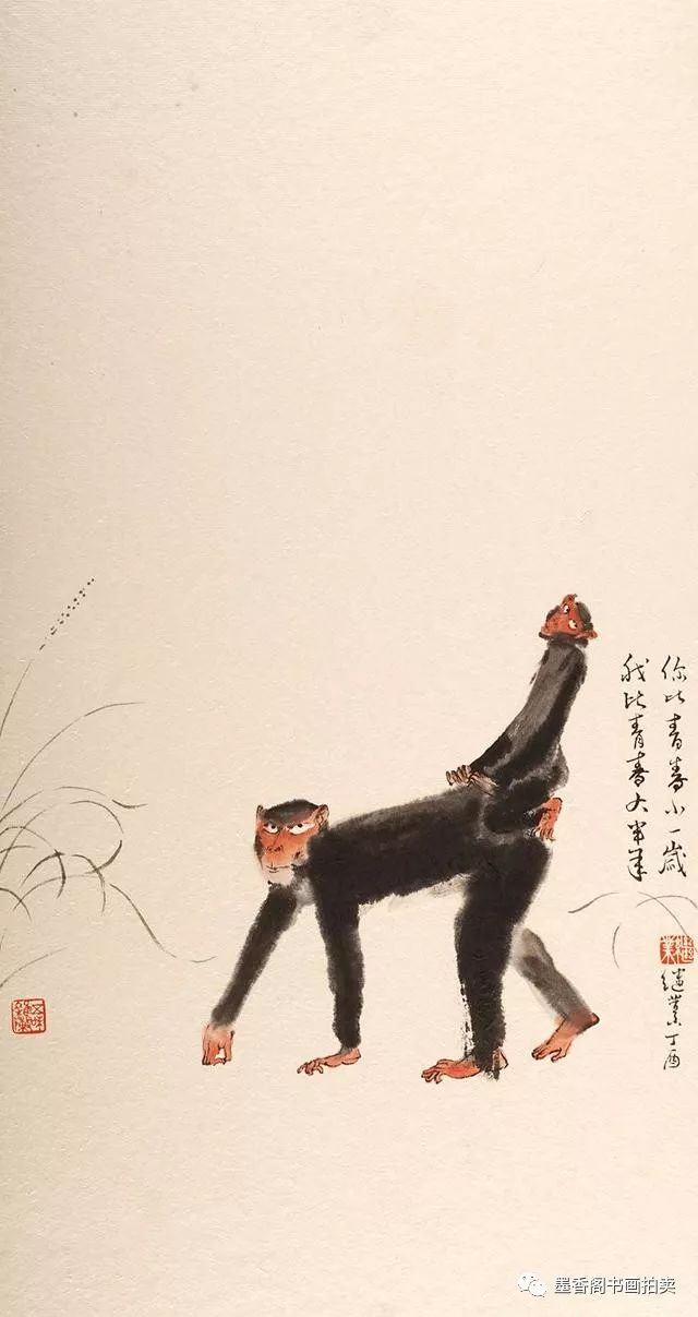 他的水墨猴画有趣堪比表情包太有才了