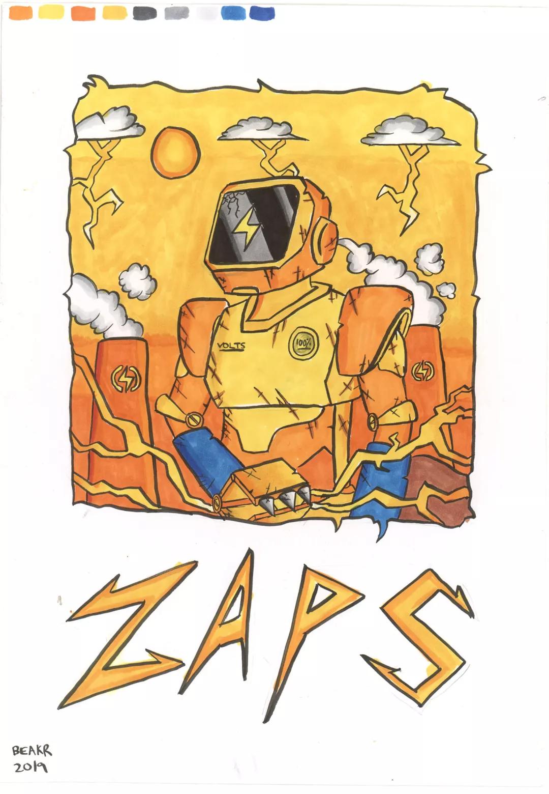 黄敬恒 marcus zaps 297x21cm 白卡纸彩色马克笔 2019