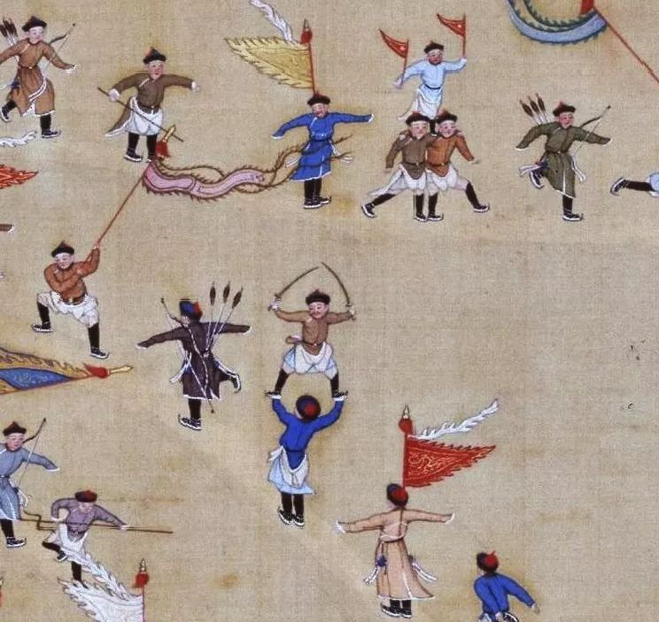 赏清宫旧藏《冰嬉图》,看中国古代的冰上运动_滑冰
