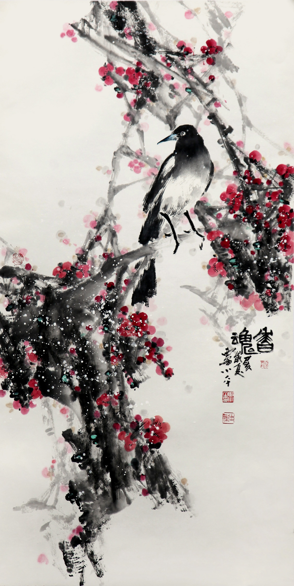 31晚田小平国画的美在于雅,他坚守中国画的水墨表现,知白守黑,虽然随