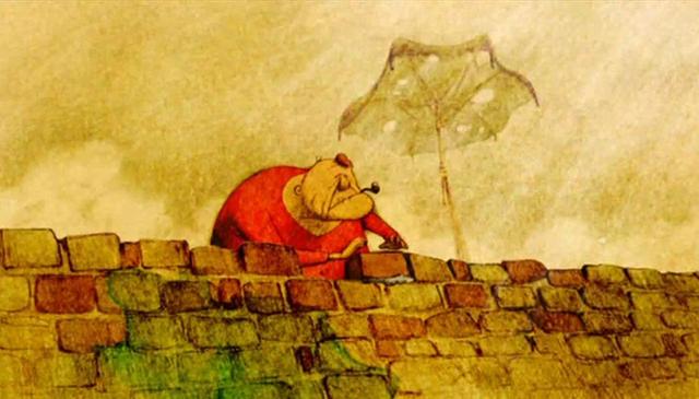动画中表现回忆的方式多种多样,《回忆积木小屋》另辟蹊径,以水中的
